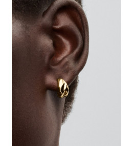 Les Boucles d'oreilles créoles Pandora Essence, Dunes en métal doré or jaune 585/1000, 263873C00