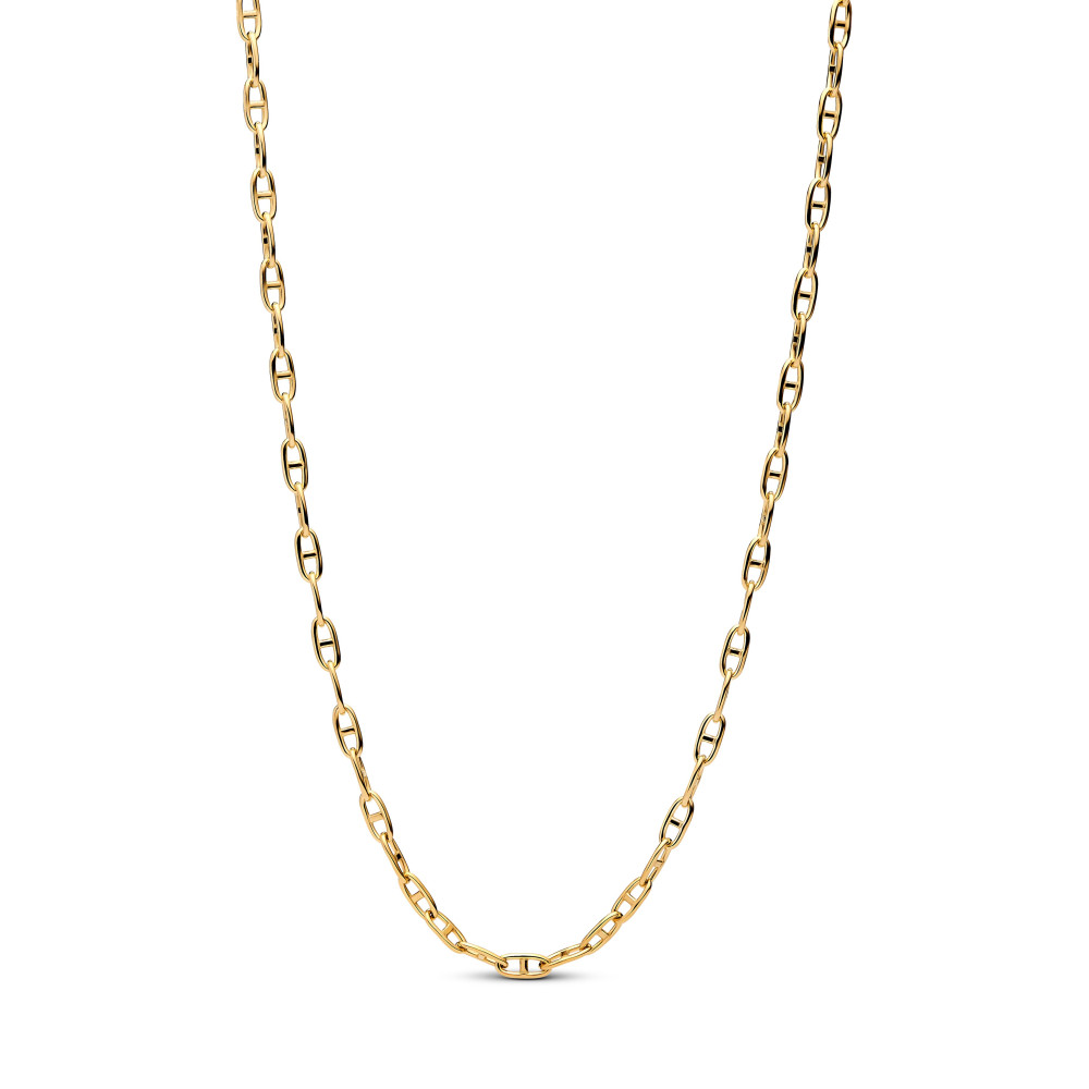 Collier Pandora Moments mailles forçat barrées en métal doré or jaune 585/1000 363899C00-55