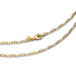 Le Collier Pandora Moments mailles forçat barrées en métal doré or jaune 585/1000 363899C00-55