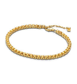 Bracelet tennis étincelant Pandora Moments, en métal doré or jaune 585/1000, 561469C03