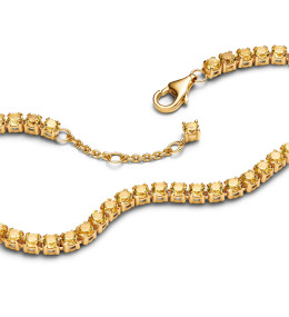 Le Bracelet tennis étincelant Pandora Moments, en métal doré or jaune 585/1000, 561469C03