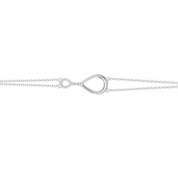 Bracelet argent 925/1000, double chaîne motif goutte pavée et oxydes de zirconium by Stauffer