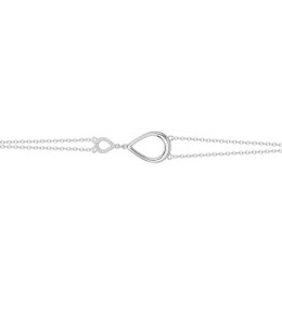 Bracelet argent 925/1000, double chaîne motif goutte pavée et oxydes de zirconium by Stauffer