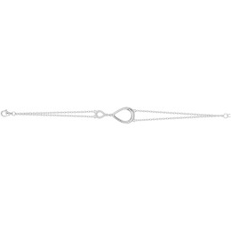 Le Bracelet argent 925/1000, double chaîne motif goutte pavée et oxydes de zirconium by Stauffer