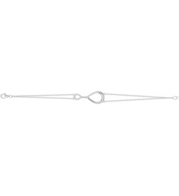 Le Bracelet argent 925/1000, double chaîne motif goutte pavée et oxydes de zirconium by Stauffer