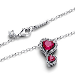 Collier Pandora Double Coeurs scintillant en argent 925/1000 393658C01-60