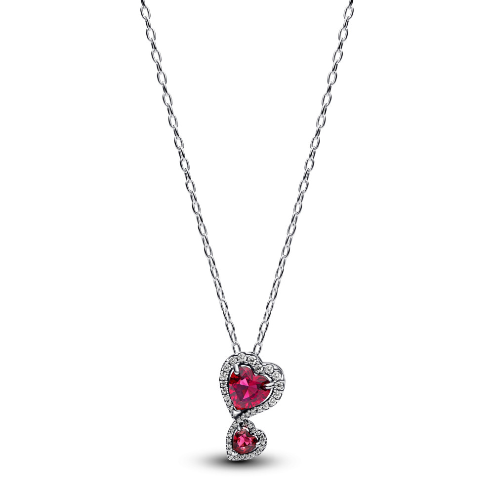 Collier Pandora Double Coeurs scintillant en argent 925/1000 393658C01-60