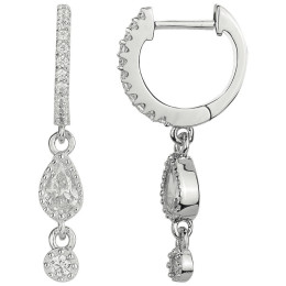 Boucles d'oreilles créoles pendantes argent 925/1000, Argent by Stauffer 70400750