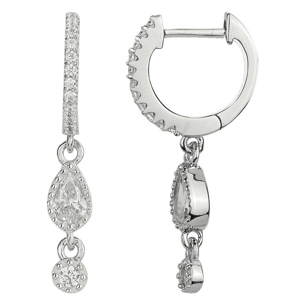 Boucles d'oreilles créoles pendantes argent 925/1000, Argent by Stauffer 70400750