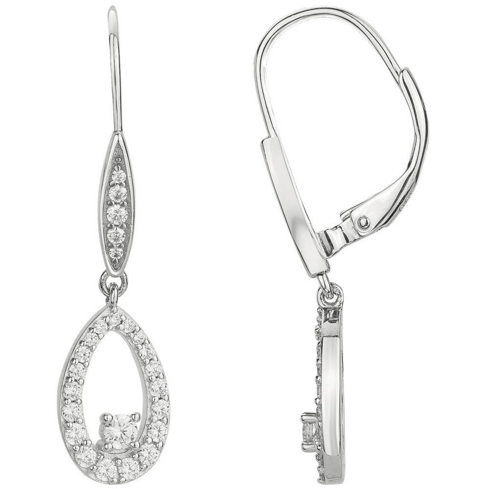 Boucles d'oreilles pendantes argent 925/1000, ovales Argent by Stauffer 70400764