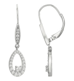 Boucles d'oreilles pendantes argent 925/1000, ovales Argent by Stauffer 70400764