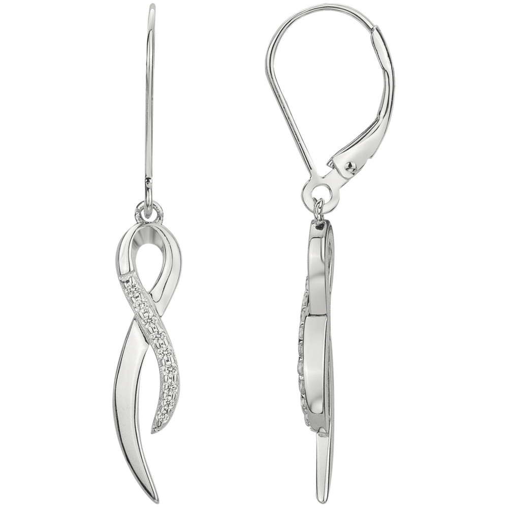 Boucles d'oreilles pendantes argent 925/1000, ruban Argent by Stauffer 70400770