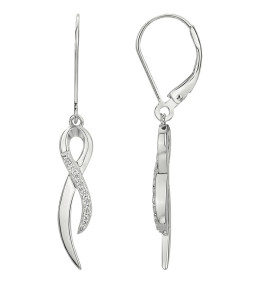 Boucles d'oreilles pendantes argent 925/1000, ruban Argent by Stauffer 70400770