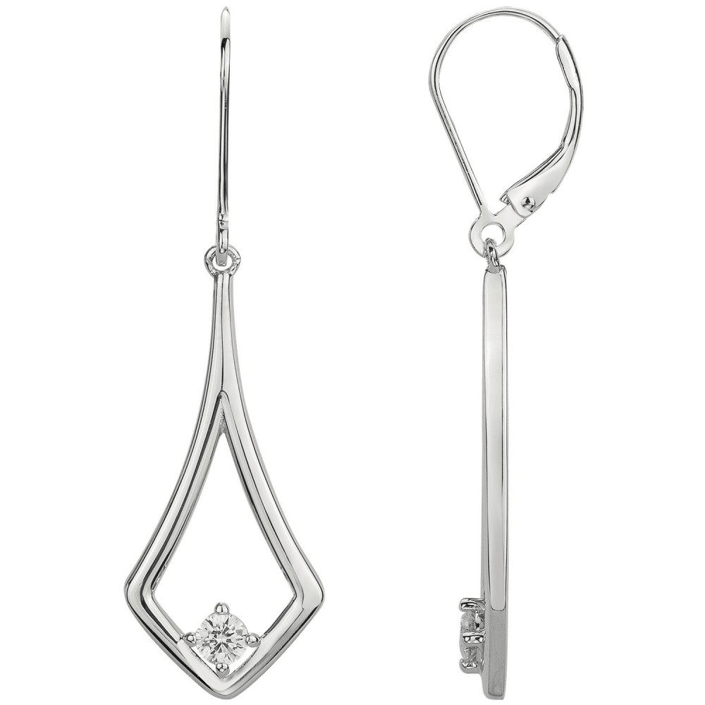 Boucles d'oreilles pendantes argent 925/1000, losange allongé Argent by Stauffer 70400776