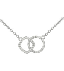 Collier argent 925/1000, cercle et carré pavés Argent by Stauffer 70701015
