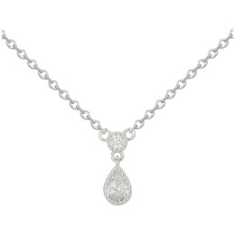 Collier argent 925/1000, double motif rond et goutte Argent by Stauffer 70701056