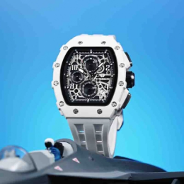 La Montre homme Tsar Bomba Elemental collection, biocéramique blanche TB8204B01