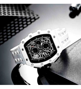 La Montre homme Tsar Bomba Elemental collection, biocéramique blanche TB8204B01