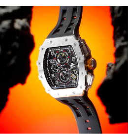 La Montre homme Tsar Bomba Elemental collection, acier et silicone noir TB8204Q31
