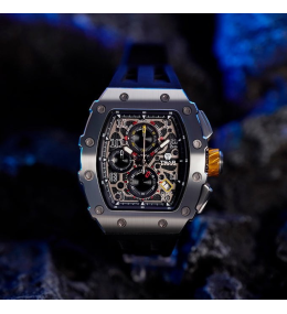 La Montre homme Tsar Bomba Elemental collection, acier et silicone noir TB8204Q31