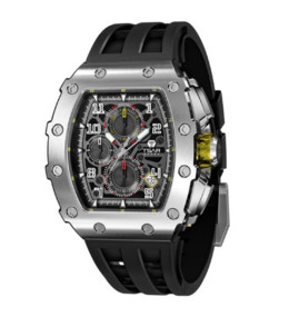 Montre homme Tsar Bomba Elemental collection, acier et silicone noir TB8204Q31