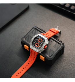 La Montre homme Tsar Bomba Elemental collection, acier et silicone orange TB8204Q32