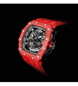 La Montre homme Tsar Bomba Elemental collection, Automatique, acier et carbone rouge et silicone TB8208CF37