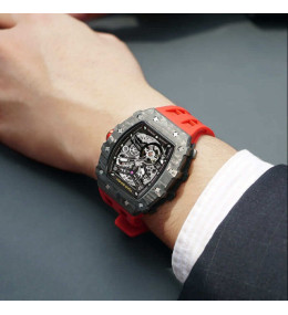 La Montre homme Tsar Bomba Elemental collection, Automatique, acier et carbone noir et silicone TB8208CF39