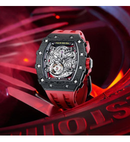 La Montre homme Tsar Bomba Elemental collection, Automatique, acier et carbone noir et silicone TB8208CF39