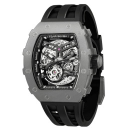 Montre homme Tsar Bomba Elemental collection, Automatique, titane et élastomère noir FKM TB8208T01