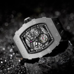 La Montre homme Tsar Bomba Elemental collection, Automatique, titane et élastomère noir FKM TB8208T01