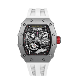 La Montre homme Tsar Bomba Elemental collection, Automatique, titane et bracelet élastomère blanc FKM TB8208T02