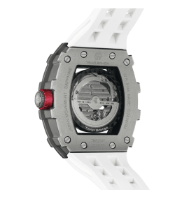 La Montre homme Tsar Bomba Elemental collection, Automatique, titane et bracelet élastomère blanc FKM TB8208T02