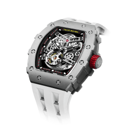 La Montre homme Tsar Bomba Elemental collection, Automatique, titane et bracelet élastomère blanc FKM TB8208T02