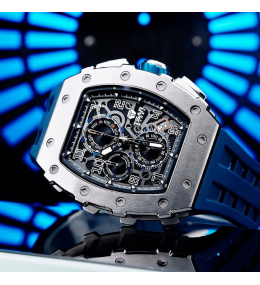La Montre homme Tsar Bomba Elemental collection, acier et silicone bleu TB8204Q34