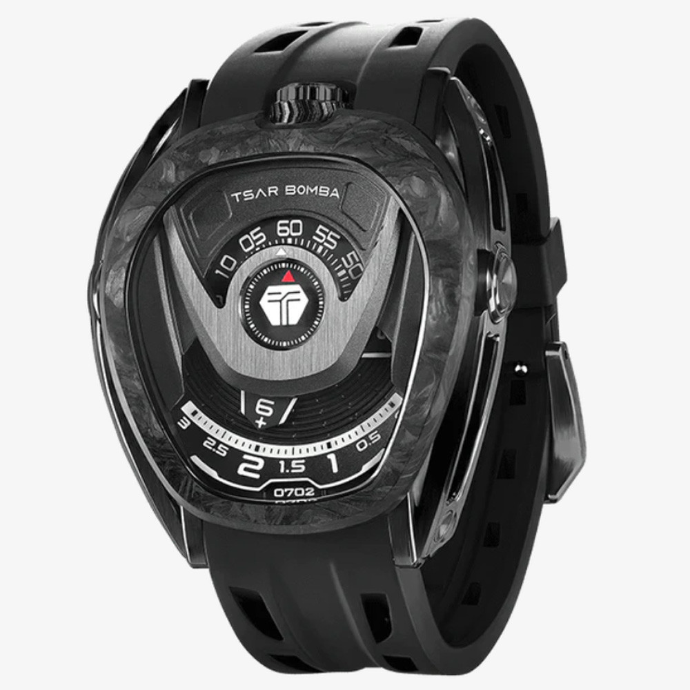 Montre homme Tsar Bomba Réactor, Automatique, , carbone noir et élastomère noir FKM TB8213A06