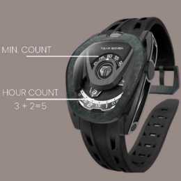 La Montre homme Tsar Bomba Réactor, Automatique, , carbone noir et élastomère noir FKM TB8213A06