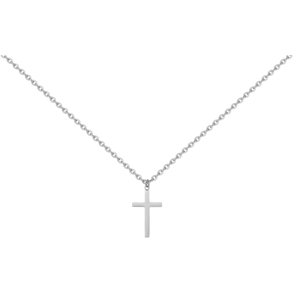 Collier acier mixte, motif croix Phebus Legend 75-0284