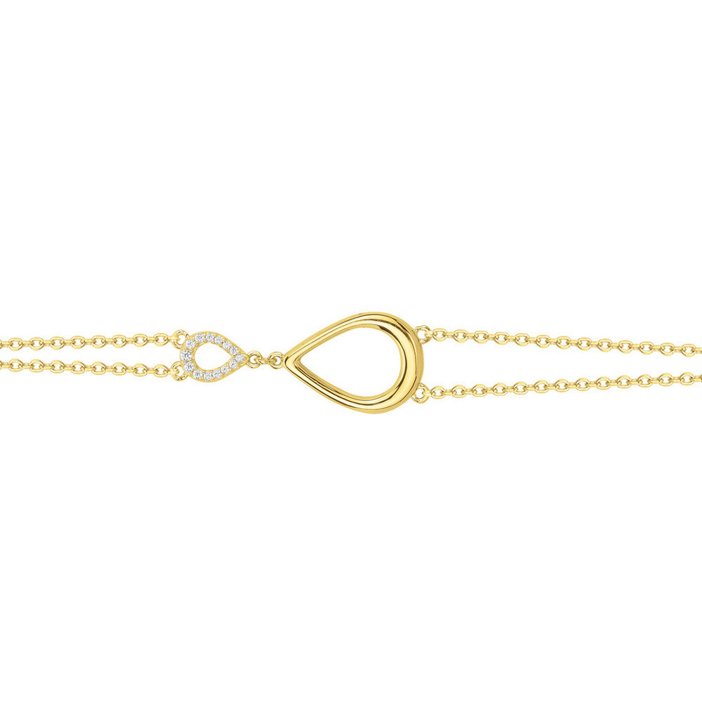 Bracelet plaqué or, duo gouttes et oxydes de zirconium by Stauffer