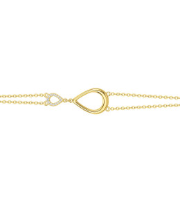 Bracelet plaqué or, duo gouttes et oxydes de zirconium by Stauffer