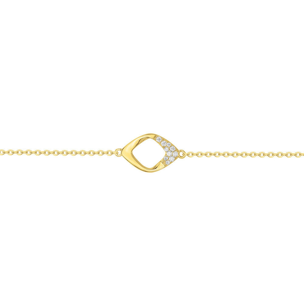 Bracelet plaqué or, éclat géométrique et oxydes de zirconium by Stauffer