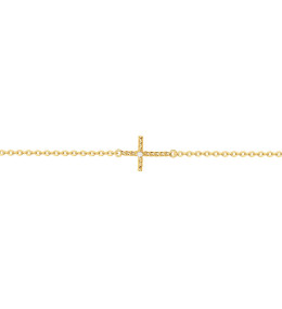 Bracelet plaqué or, croix torsadée et oxyde de zirconium by Stauffer