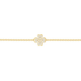 Bracelet plaqué or, trèfle pavé et oxydes de zirconium by Stauffer