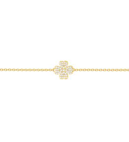 Bracelet plaqué or, trèfle pavé et oxydes de zirconium by Stauffer