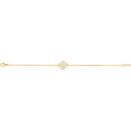 Le Bracelet plaqué or, trèfle pavé et oxydes de zirconium by Stauffer