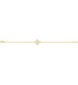 Le Bracelet plaqué or, trèfle pavé et oxydes de zirconium by Stauffer