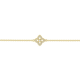 Bracelet plaqué or, fleur ajourée et oxydes de zirconium by Stauffer