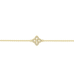 Bracelet plaqué or, fleur ajourée et oxydes de zirconium by Stauffer