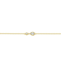 Bracelet plaqué or, duo élégance et oxydes de zirconium by Stauffer