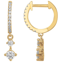Boucles d'oreilles créoles plaqué or, éclat d'or et oxydes de zirconium by Stauffer